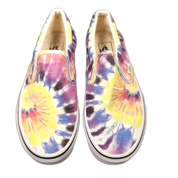 Vans Washed Tie Dye Multicolor Canvas Slip On Shoes - Picture 1 of 6